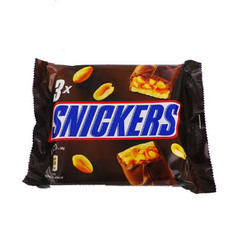 Snickers, Barres chocolat et cacahuetes, le pack de 3 - 105 gr