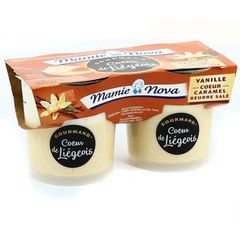 Liégeois gourmand à la vanille coeur caramel beurre salé MAMIE NOVA, 2x120g