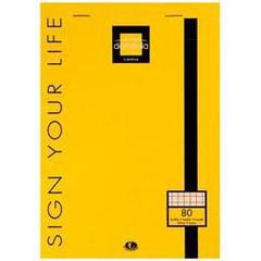 Domedia Creative, Bloc Sign Your Life, petits carreaux 5x5- 14,8x21cm, le bloc de 80 feuilles