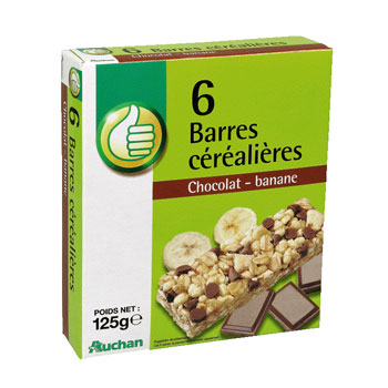 Pouce barres cerealieres chocolat banane x6 -125g