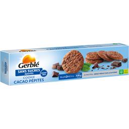 Cookies cacao aux pepites de chocolat sans sucre ajoute GERBLE, 130g