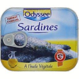 Sardines a l'huile vegetale, boite de 300 gr