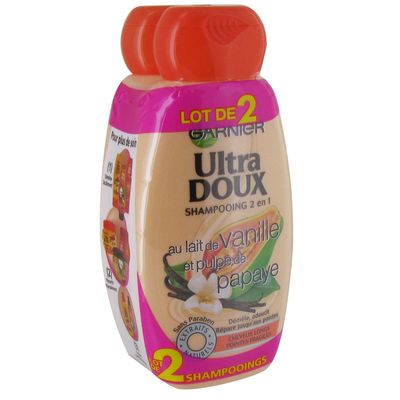 Ultra Doux shampooing vanille papaye 2x250ml