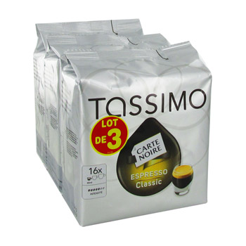 Café dosettes Carte Noire Espresso Classic Tassimo