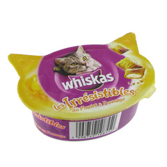 Whiskas, Les Irresistibles - Friandises pour chats au poulet et fromage, la boite de 60g