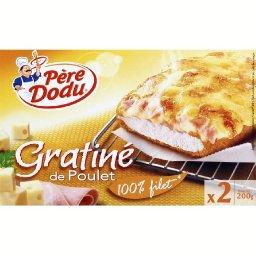 Escalope gratinee au jambon et fromage PERE DODU, 2 pieces, 200g