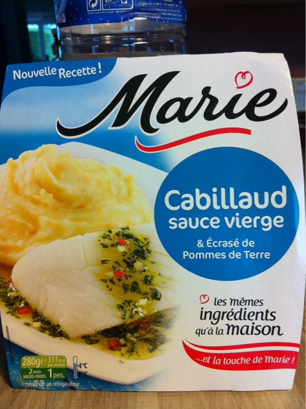 Marie, Cabillaud sauce vierge & ecrase de pommes de terre, la barquette de 280 g