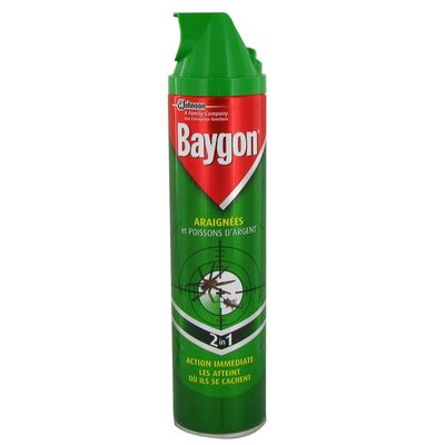 Baygon, Spray contre araignees et poissons d'argent , la bombe de 400 ml
