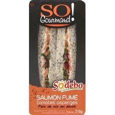 Sandwich So Gourmand pain au pavot et saumon fume SODEBO, 210g