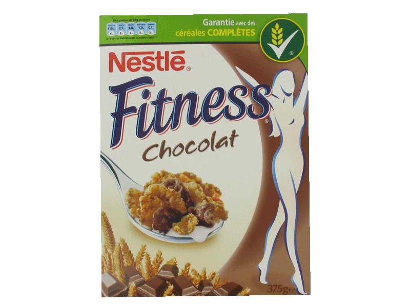 Fitness - Cereales et cereales enrobees chocolat au lait, le paquet de 375g