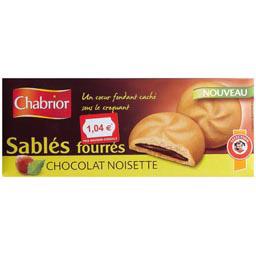 Chabrior, Sables fourres chocolat noisette, le paquet de 125g
