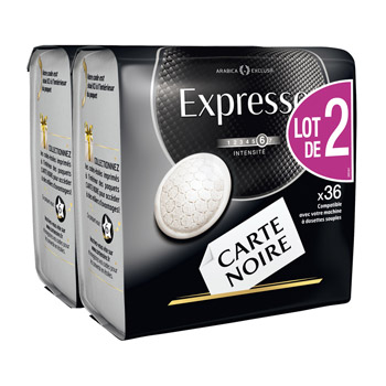 Dosettes café Carte Noire Expresso 2 x 36 500g