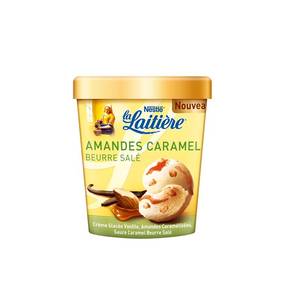 Creme glacee amande et caramel beurre sale LA LAITIERE, 440ml