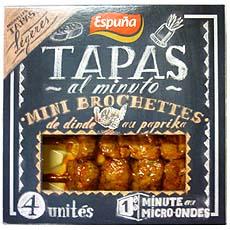 Mini brochettes de dinde au paprika Tapas ESPUNA, 4 unites, 80g