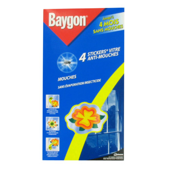 Sticker vitre anti mouche - 4 stickers Sans evaporation d'insecticide, efficace en toute securite, jusqu'a 4 mois d'utilisation. Sans odeur