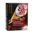 Auchan cone duo fraise chantilly x4 - 400ml