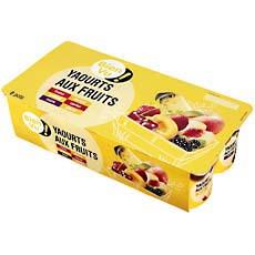 Yaourts brasses sucres aux fruits sans morceaux BIEN VU, 8x125g