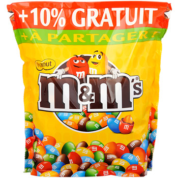 M&M'S Peanuts Cacahuètes enrobées de chocolat au lait et dragéifiées 1kg  pas cher 