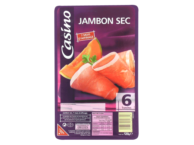 Jambon sec (6 tranches)