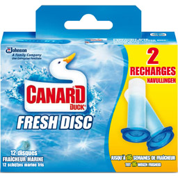 CANARD Fresh Disc disques WC fraîcheur marine 12 disques pas cher 