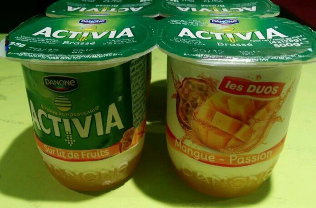 Danone Activia - Lait fermenté brassé sur lit de fruits mangue pass les 4 pots de 125 g
