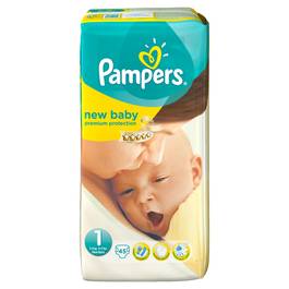 Pampers, Couches new baby, taille 1 : 2-5 kg, le paquet de 45