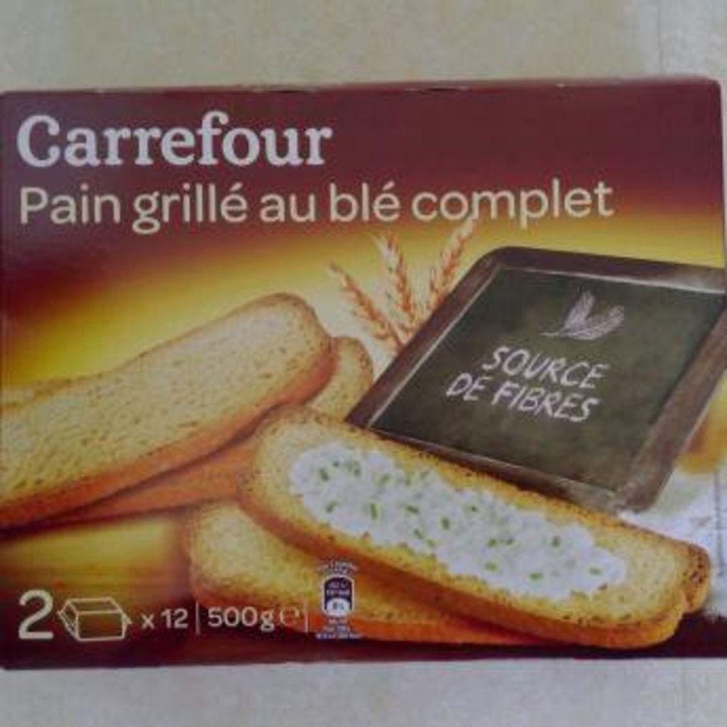 Pain grillé blé complet Carrefour