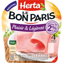 Jambon Le Bon Paris plaisir et legerete HERTA, 4 tranches, 120g