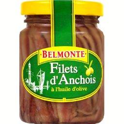 Bel Monte, Filets d'anchois a l'huile d'olive, le pot de verre de 100g