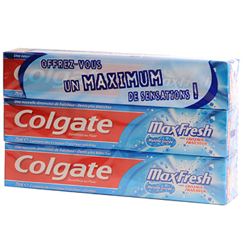 Dentifrice Colgate Maxfresh Menthe givree 3x75ml