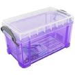 Boîte rangement photo, en plastique, 2,1 litres, violet transparent