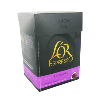 Maison du café L'or espresso, capsules de café moulu sontuoso la boîte de 10 - 52 gr