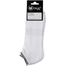2 Paires de socquettes invisibles U OXYGN, taille 43/46, blanc, gris