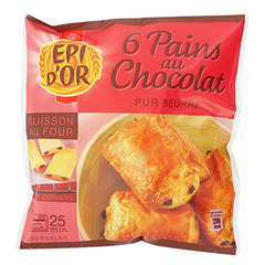 Pains chocolat Epi d'Or crus Pur beurre cuisson four 6x75g