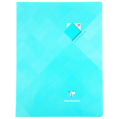 Cahier piqûre CLAIREFONTAINE, Seyès, couverture pelliculée, 24x32cm, 48 pages, coloris assortis