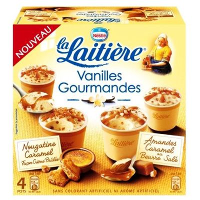 Mini pots de creme glacee Vanille Gourmande LA LAITIERE, 4x100ml