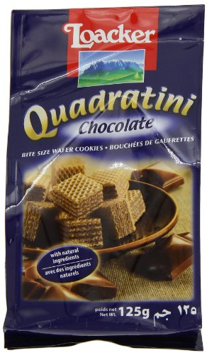 Loacker Chocolate Quadratini Wafer Biscuits 125 g (Pack of 6)