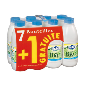 Lactel lait demi-ecreme bio 8x1l