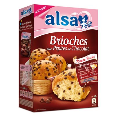 Preparation pour brioche aux pepites de chocolat ALSA, 300g