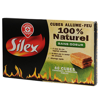 Cubes allume-feu silex sans odeur 100% naturel x40 - Tous les produits  chauffage & allumage - Prixing