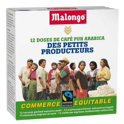 Cafe dosettes Malongo expresso Commerce equitable x12