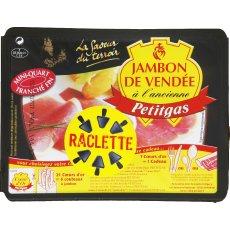 Jambon de Vendee pour raclette PETITGAS, tranches fines, 270g