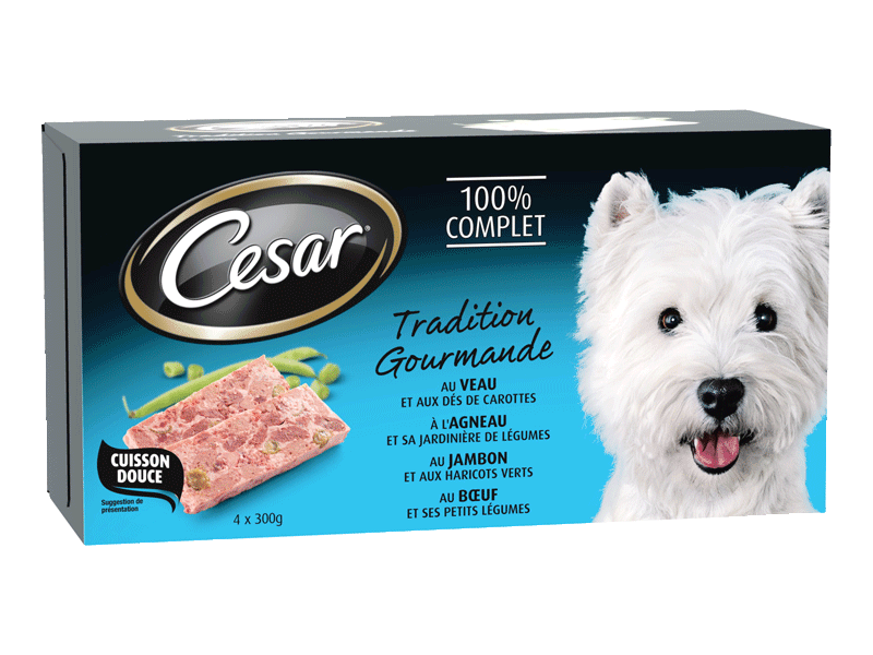 Aliment pour chien Tradition Gourmande 4 varietes CESAR, 4x300g