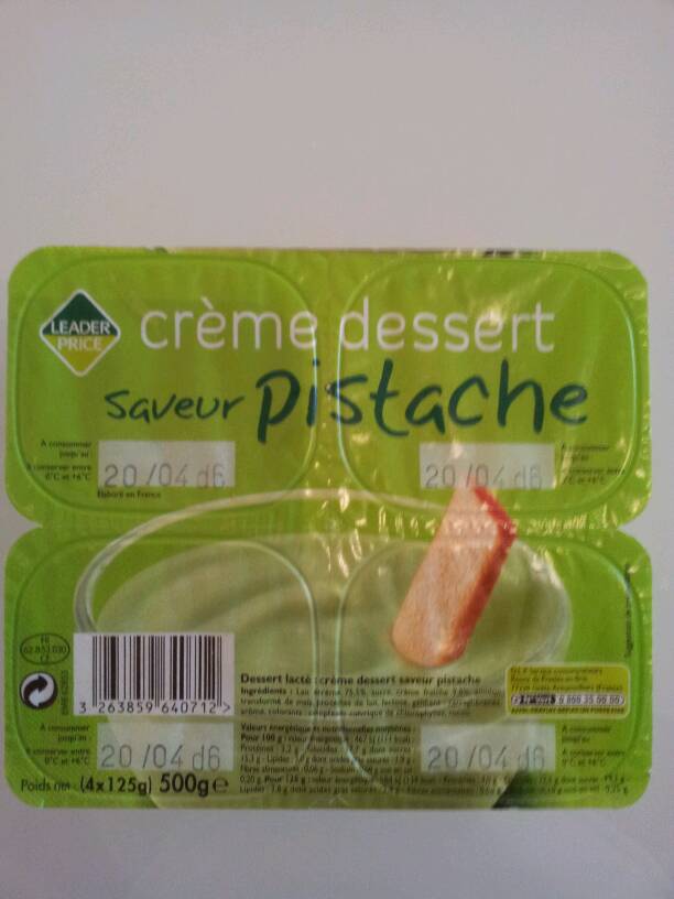 Crème dessert pistache 4x125g