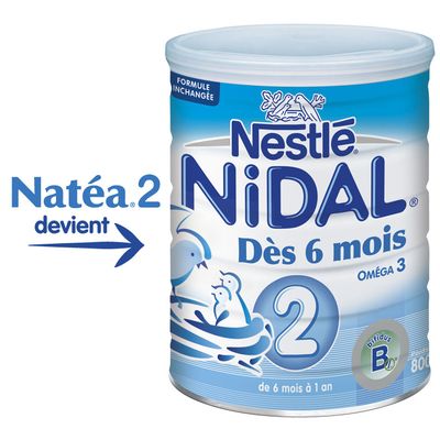Lait nestle nidal natea 2eme age 800g - Tous les produits laits 2e âge -  Prixing