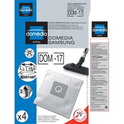 Sacs aspirateurs DOM-17 compatibles Domedia, Samsung, le lot de 4 sacs synthetiques resistants