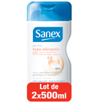 Gel douche et bain Sanex Hypoallergenique 2x500ml