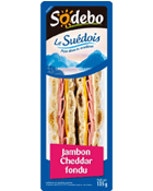 Sandwich pain polaire, jambon et cheddar SODEBO,135g