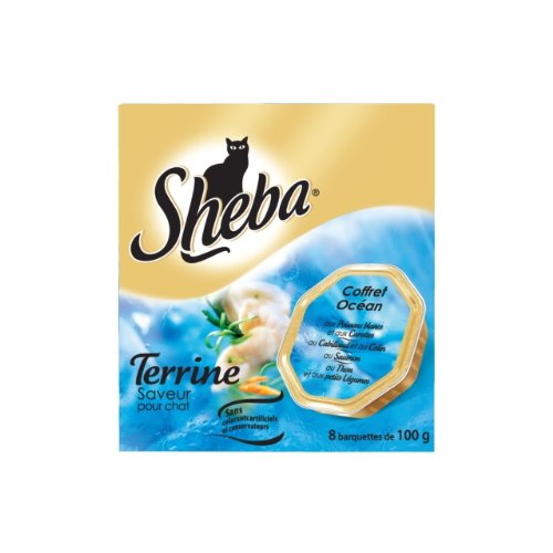 Aliment pour chat Terrines Oceanes SHEBA, 8x100g