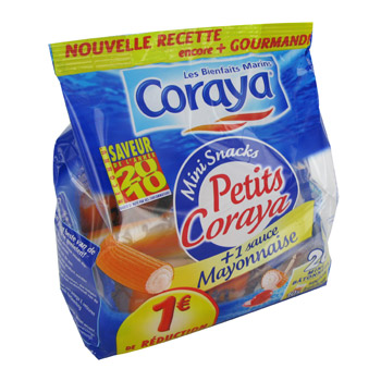 Mini bâtonnets goût crabe + sauce mayonnaise - Petits Coraya